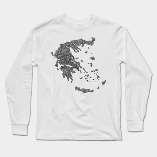 Greece Map Design Long Sleeve T-Shirt